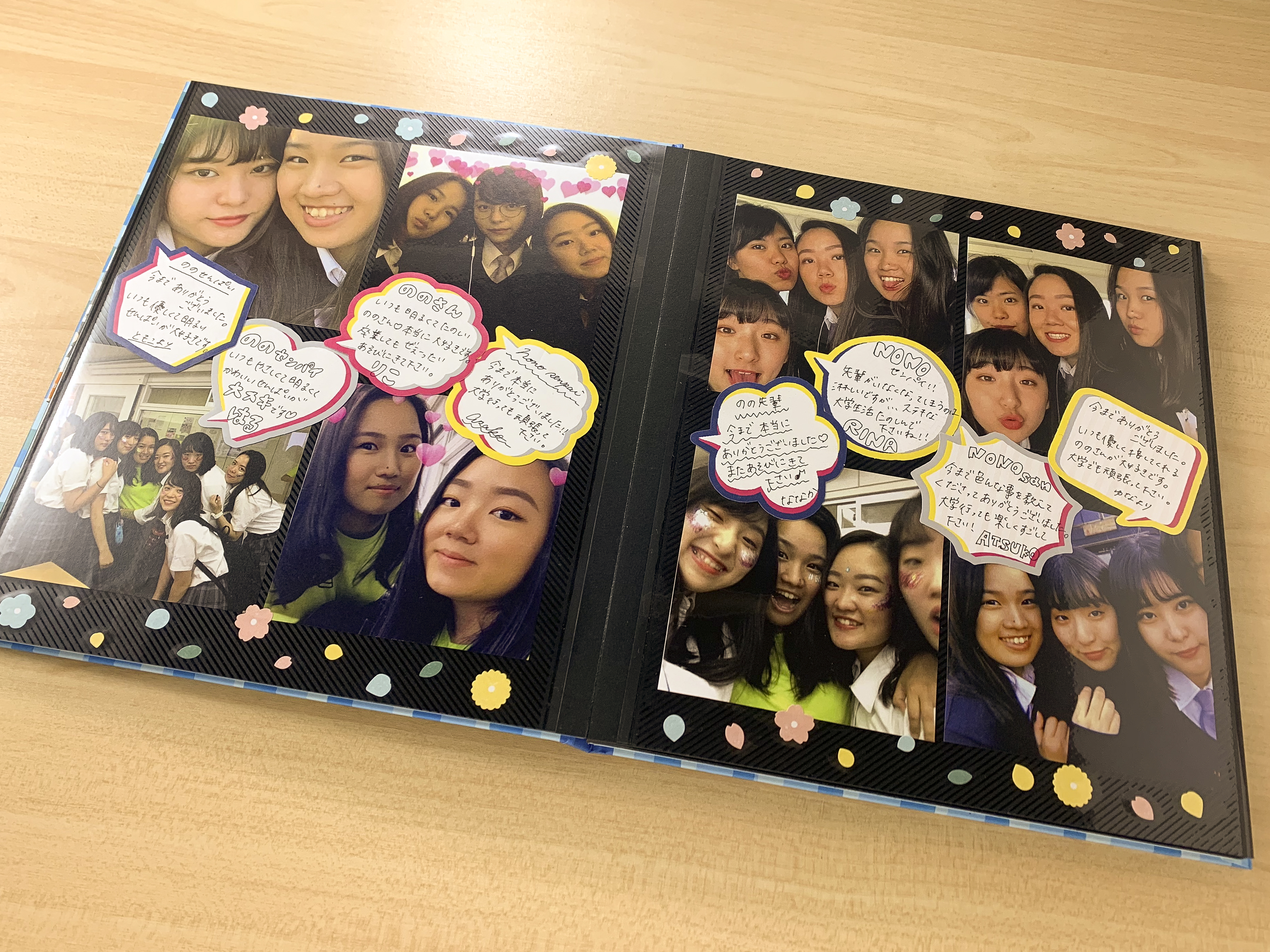 ましかく写真で作る 簡単ボリュームたっぷりの寄せ書き部活アルバム 手作りアルバム アルバムキッチン