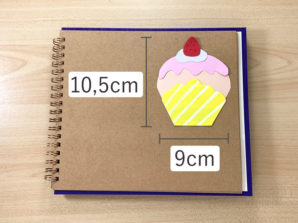 誕生日アルバムに使えるカップケーキのパーツの作り方 手作りアルバム アルバムキッチン