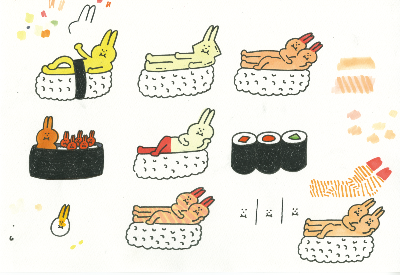 人気キャラクターのうさぶーちゃんがお寿司に デザイナーかおりんが語る すしぶーちゃん シリーズ いろは出版株式会社