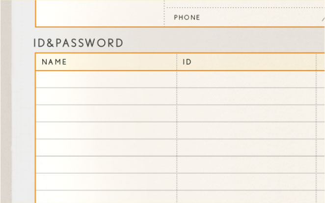 IDとパスワードの備忘録に