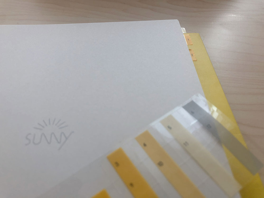 インデックスシールがノートからはみ出さない