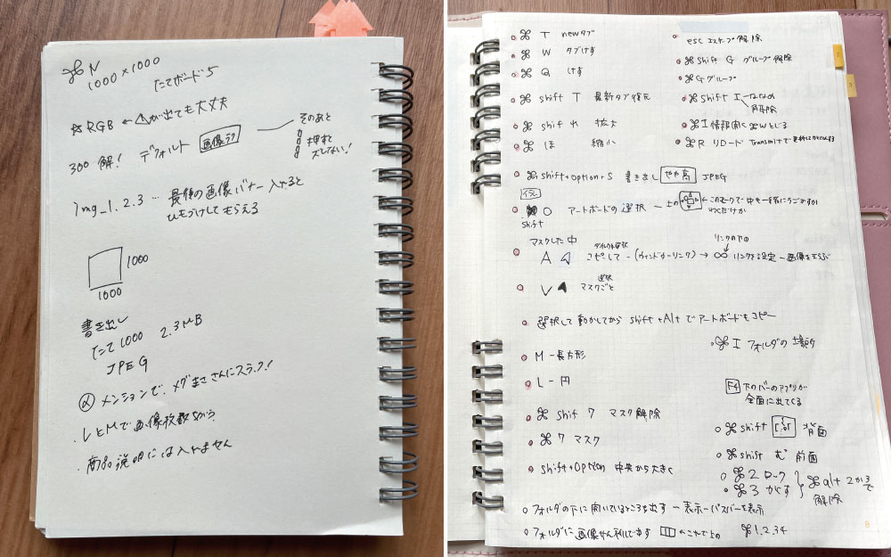 まっすぐきれいに整理しやすい方眼フォーマット