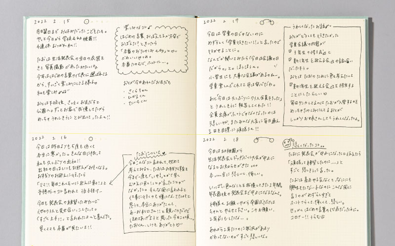 DAILY LOGには自分の感想と、感情にフォーカスしたことを