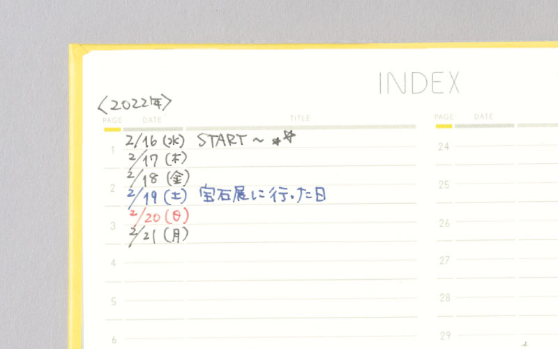 出かけた日をログ