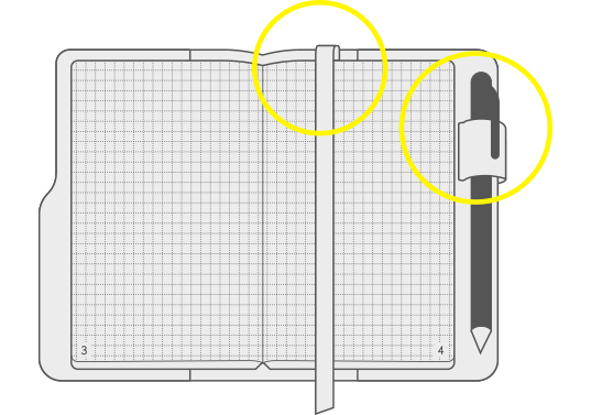 しおりとペンホルダー付きで書くまでの動作がスムーズ