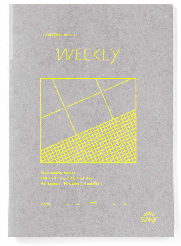 日付が入っていない、３ヶ月分のフリーウィークリー