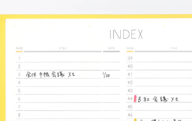 検索性を上げるインデックスページ